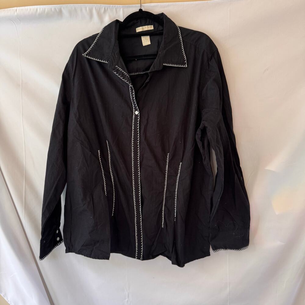 Vintage Andrew & Co Plus embroidered black shirt cowboy size 2x